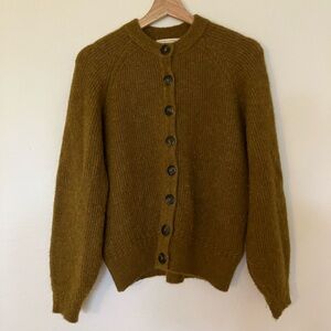 Sezane Othello Cardigan in Olive Green - PRICE FIRM